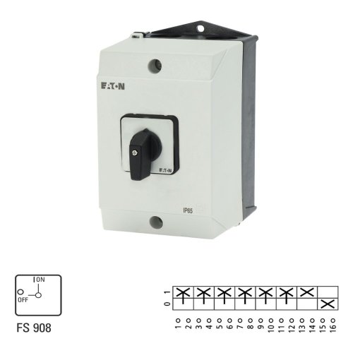 Eaton AAN-UIT-schakelaar, 6-polig + 1MC + 1VC, 32 A, 90 &deg;, opbouw - Eaton 207190 l1 - 20064534