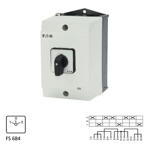 Eaton Poolomschakelaar, Contacten: 8, 32 A, Dahlander-schakeling, 2 toerenta - Eaton 207197 l1 - 20064541