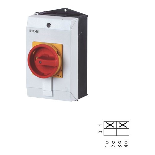 Eaton Hoofdschakelaar, 2-polig, 32 A, NOOD-UIT-functie, 90 &deg;, Afsluitbaar in - Eaton 207198 l1 - 20064542