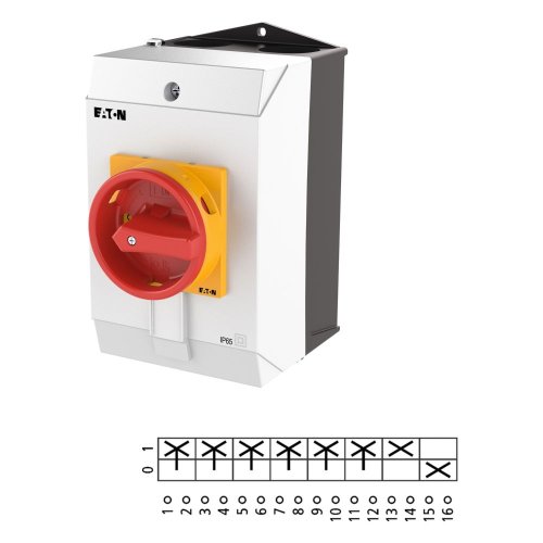 Eaton Hoofdschakelaar, 6-polig + 1MC + 1VC, 32 A, NOOD-UIT-functie, 90 &deg;, af - Eaton 207210 l1 - 20064554