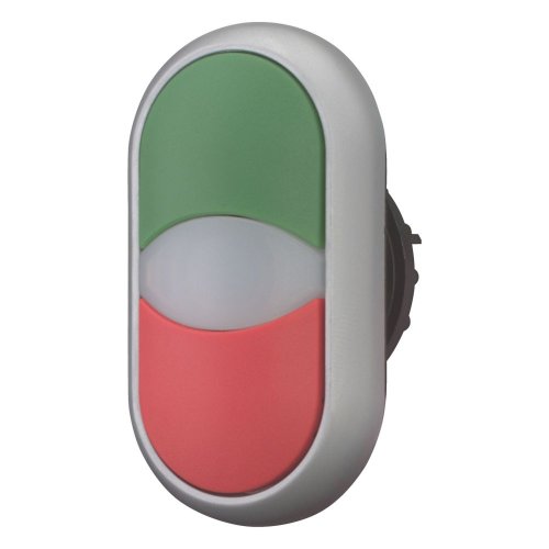 Eaton Dubbele drukknop, +signaallamp, groen/wit/rood - Eaton 216698 l - 20065185