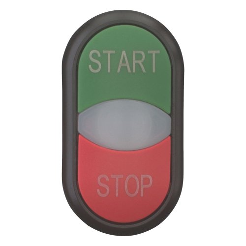 Eaton Dubbele drukknop, +signaallamp, groen START/wit/rood STOP - Eaton 216703 c - 20065190