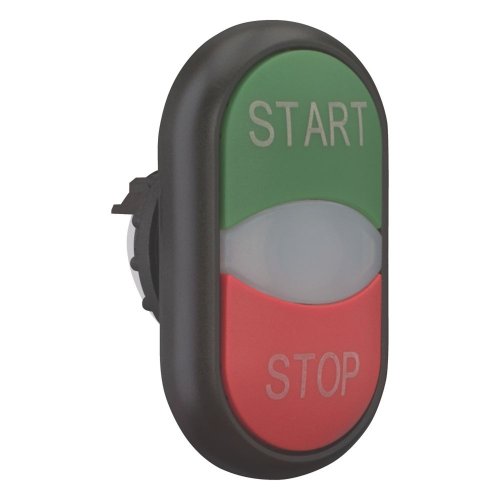 Eaton Dubbele drukknop, +signaallamp, groen START/wit/rood STOP - Eaton 216703 r - 20065190