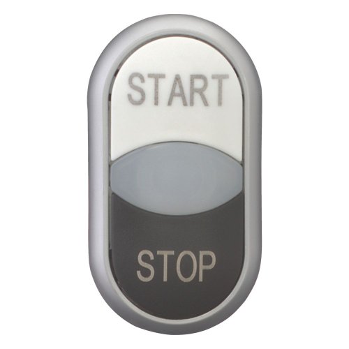 Eaton Dubbele drukknop, +signaallamp, wit START/wit/zwart STOP - Eaton 216708 c - 20065195