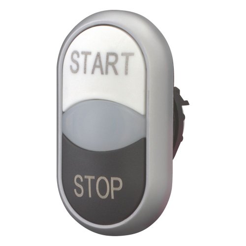 Eaton Dubbele drukknop, +signaallamp, wit START/wit/zwart STOP - Eaton 216708 l - 20065195