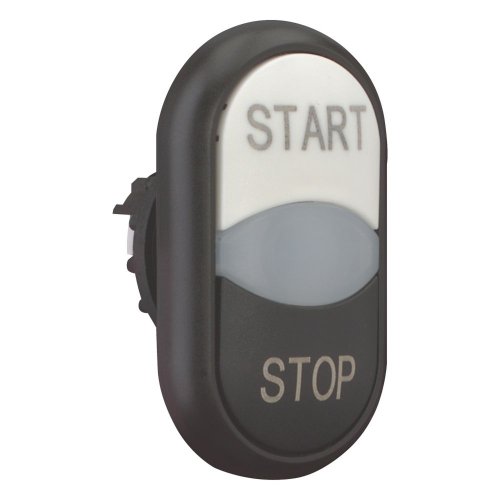 Eaton Dubbele drukknop, +signaallamp, wit START/wit/zwart STOP - Eaton 216709 r - 20065196