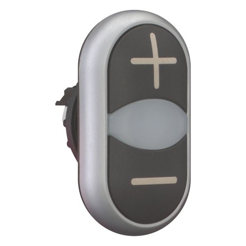 Eaton Dubbele drukknop, +signaallamp, zwart +/wit/zwart - - Eaton 218145 r - 20065441