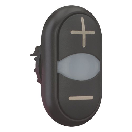 Eaton Dubbele drukknop +signaallamp, zwart +/wit/zwart - - Eaton 218146 r - 20065442