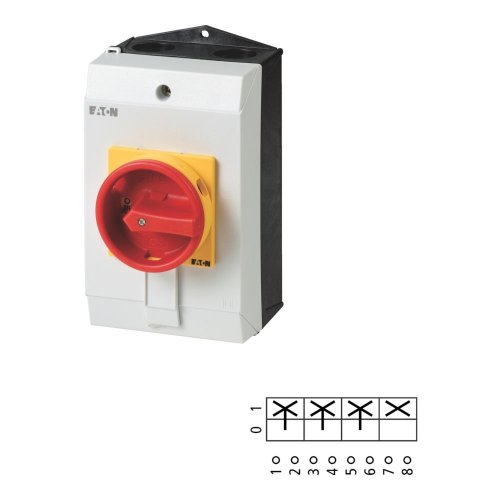 Eaton Hoofdschakelaar, 3-polig + 1MC, 32 A, NOOD-UIT-functie, 90 &deg;, opbouw - Eaton 218995 l1 - 20065711