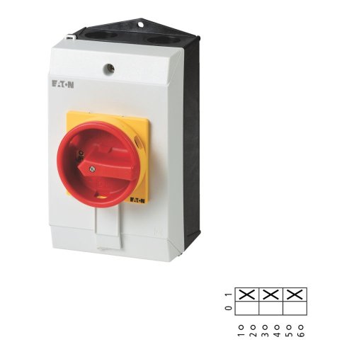 Eaton Hoofdschakelaar, 3-polig, 32 A, NOOD-UIT-functie, 90 &deg;, Opbouw - Eaton 222746 l1 - 20065791