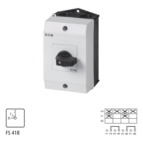 Eaton Stappenschakelaar, Contacten: 4, 32 A, Frontplaat: 0-2, 45 &deg;, vast, Op - Eaton 222851 l1 - 20065794
