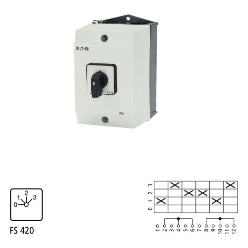 Eaton Stappenschakelaar, Contacten: 6, 32 A, Frontplaat: 0-3, 45 &deg;, vast, Op - Eaton 222878 l1 - 20065800