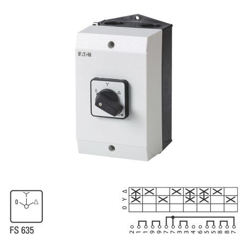 Eaton Sterdriehoekschakelaar, Contacten: 8, 32 A, Frontplaat: 0-Y-D, 60 &deg;, v - Eaton 222906 l1 - 20065805