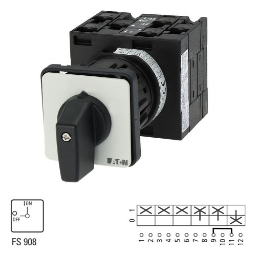 Eaton AAN-UIT-schakelaar, 3-polig + N + 1MC + 1VC, 32 A, 90 &deg;, eengats front - Eaton 231950 l1 - 20066059