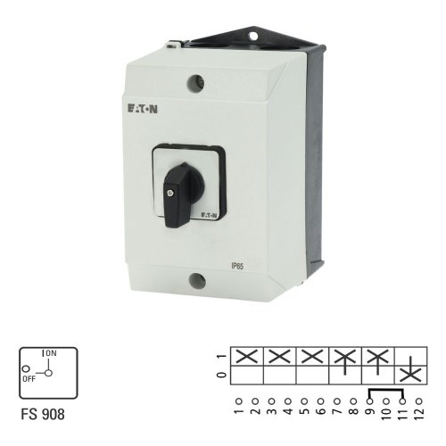 Eaton AAN-UIT-schakelaar, 3-polig + N + 1MC + 1VC, 32 A, 90 &deg;, opbouw - Eaton 231951 l1 - 20066060