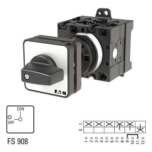 Eaton AAN-UIT-schakelaar, 3-polig + N + 1MC + 1VC, 32 A, 90 &deg;, tussenbouw - Eaton 231952 l1 - 20066061