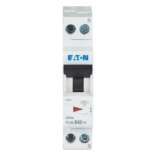 Eaton Installatie-automaat (MCB) PLN6, B-kar., 40A , 2P incl. N 18mm , 6 kA - Eaton 263168 c - 20066880