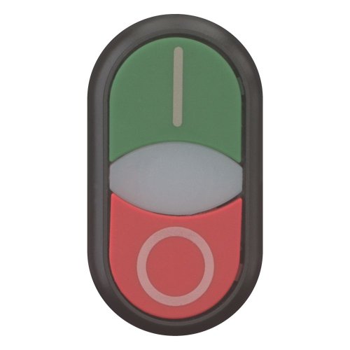 Eaton Dubbele drukknop, +signaallamp, vlak, groen I, wit, rood 0 - Eaton 284815 c - 20068531