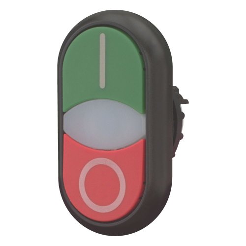 Eaton Dubbele drukknop, +signaallamp, vlak, groen I, wit, rood 0 - Eaton 284815 l - 20068531