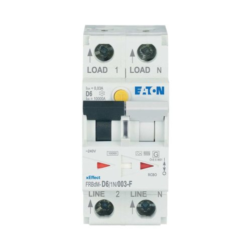 Eaton Dig. aardlekaut. (RCBO) FRBdM, 1P+N, 6A, D-kar., 30mA, 10kA, F-type - Eaton 300522 c - 20068730