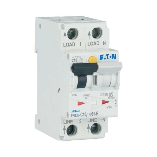 Eaton Dig. aardlekaut. (RCBO) FRBdM, 1P+N, 10A, C-kar., 100mA, 10kA, F-type - Eaton 300541 r - 20068743