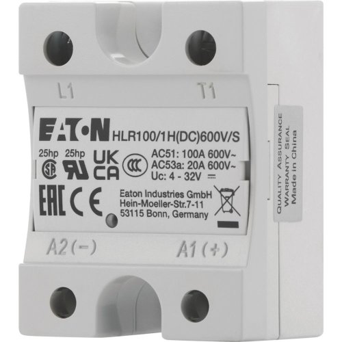 Eaton Solid state relais, 1 fase, stuurspanning 4-32VDC, no heatsink, out 60 - Eaton hlr100 1hdc600v s l - 20068851