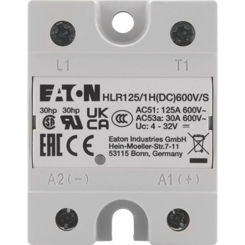 Eaton Solid state relais, 1 fase, stuurspanning 4-32VDC, no heatsink, out 60 - Eaton hlr125 1hdc600v s c - 20068852
