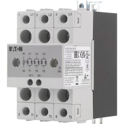 Eaton Solid state relais, 3 fase, stuurspanning 24-190VDC, 20-275VAC, heatsi - Eaton hlr20 3ac600v l - 20068843