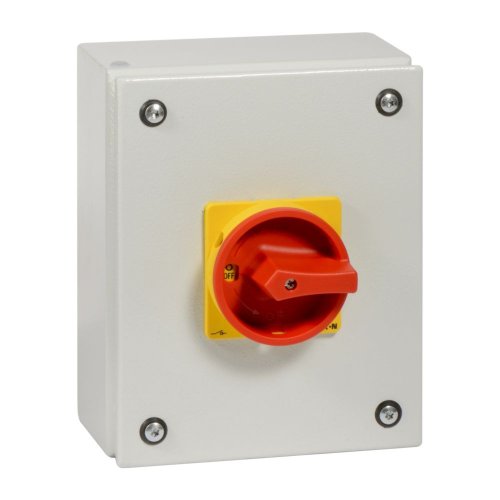 Eaton Stalen behuizing met lastscheider 80A 4P draaigreep rood/geel vergrend - Eaton se2 se3 enclosure svb r - 20069137