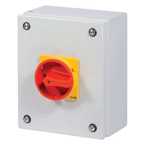Eaton Stalen behuizing met lastscheider 100A 3P draaigreep rood/geel vergren - Eaton se3 red yellow svb l - 20063745
