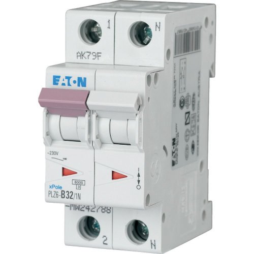 Eaton Installatie-automaat (MCB) PLZ6, 32A, 1P+N, C-kar., 6ka - Eaton sg57411 l - 20066684