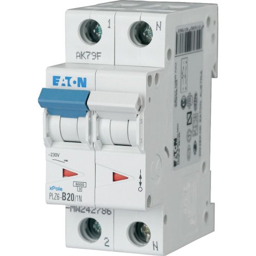 Eaton Installatie-automaat (MCB) PLZ6, 20A, 1P+N, B-kar., 6ka - Eaton sg57711 l - 20066672