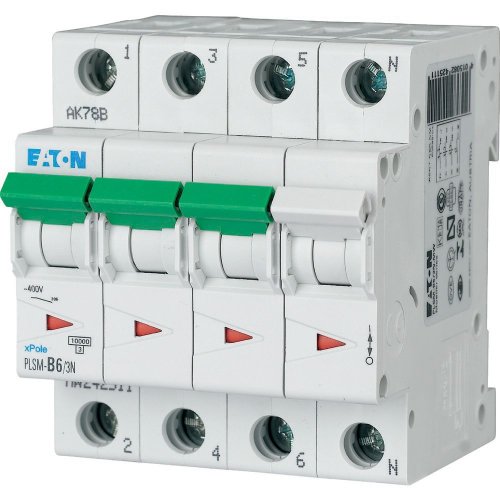 Eaton Installatie-automaat (MCB) PLSM, 6A, 3P+N, D-kar., 10ka - Eaton sg65911 l - 20066612