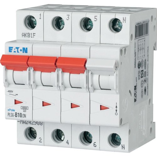 Eaton Installatie-automaat (MCB) PLS6, 10A, 3P+N, B-kar., 6ka - Eaton sg72711 l - 20066729