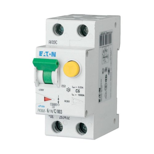Eaton Aardlekautomaat (RCBO) PKNM, C-kar., 2P incl. N, 6 A, 300 mA, 10 kA, A - Eaton wa sg03318 l - 20066088