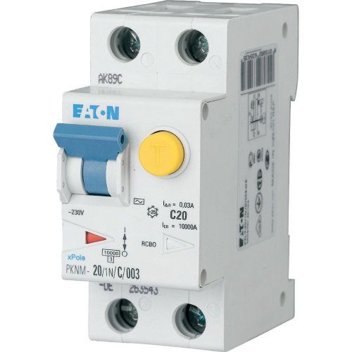 Eaton Aardlekautomaat (RCBO) PKNM, C-kar., 2P incl. N, 20 A, 30 mA, 10 kA, A - Eaton wa sg03518 l - 20066103