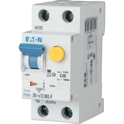 Eaton Aardlekautomaat (RCBO) PKNM, C-kar., 2P incl. N, 20 A, 100 mA, 10kA, F - Eaton wa sg04018 l - 20063550