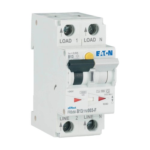 Eaton Dig. aardlekaut. (RCBO) FRBdM, 1P+N, 13A, B-kar., 30mA, 10kA, F-type - Eaton wa sg04021 r - 20068760