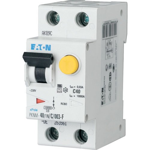 Eaton Aardlekautomaat (RCBO) PKNM, B-kar., 2P incl. N, 40 A, 100 mA, 10kA, F - Eaton wa sg04118 l - 20063556