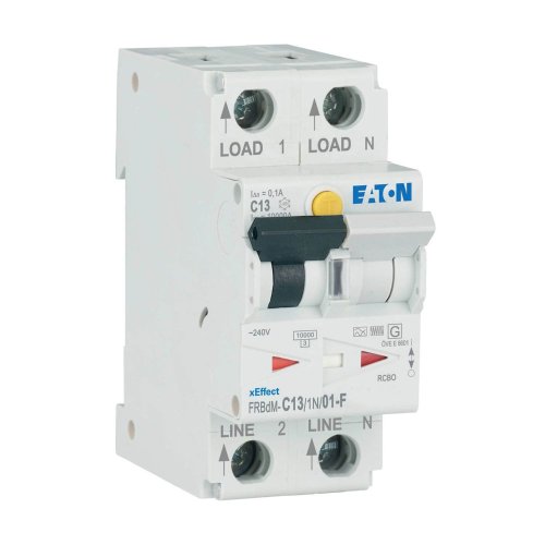 Eaton Dig. aardlekaut. (RCBO) FRBdM, 1P+N, 13A, C-kar., 100mA, 10kA, F-type - Eaton wa sg06721 r - 20068761