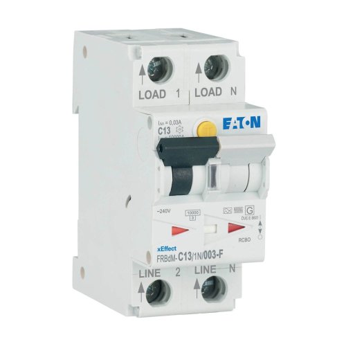 Eaton Dig. aardlekaut. (RCBO) FRBdM, 1P+N, 13A, C-kar., 30mA, 10kA, F-type - Eaton wa sg06921 r - 20068763