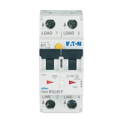 Eaton Dig. aardlekaut. (RCBO) FRBdM, 2P, 13A, B-kar., 100mA, 10kA, F-type - Eaton wa sg12921 c - 20068749