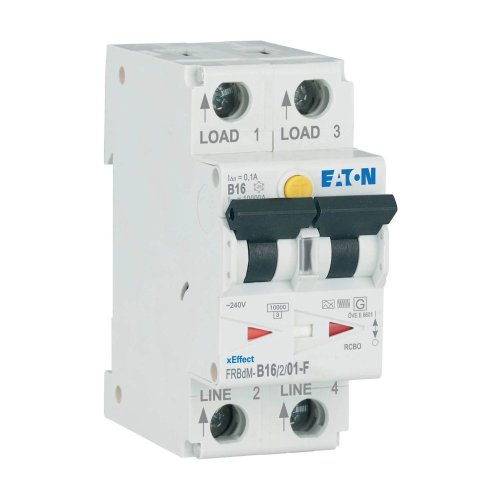 Eaton Dig. aardlekaut. (RCBO) FRBdM, 2P, 16A, B-kar., 100mA, 10kA, F-type - Eaton wa sg13221 r - 20068767