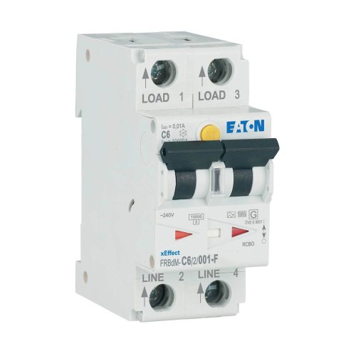 Eaton Dig. aardlekaut. (RCBO) FRBdM, 2P, 6A, C-kar., 10mA, 10kA, F-type - Eaton wa sg15221 r - 20068720