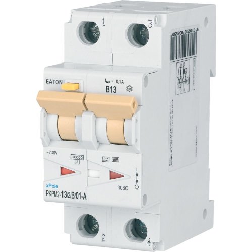 Eaton Aardlekautomaat (RCBO) PKPM2, 2P, 13A, B-kar, 100mA, Type A - Eaton wa sg16119 l - 20059347