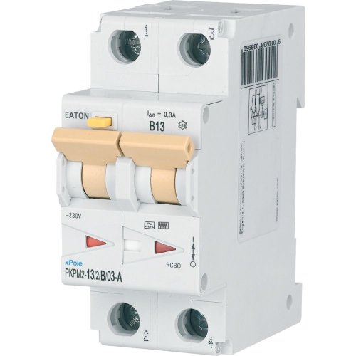 Eaton Aardlekautomaat (RCBO) PKPM2, 2P, 13A, B-kar, 300mA, Type A - Eaton wa sg16419 l - 20059444
