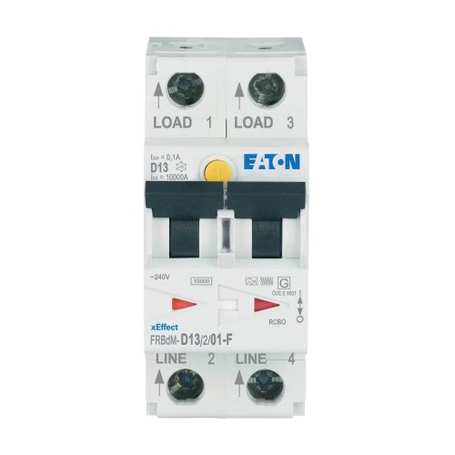 Eaton Dig. aardlekaut. (RCBO) FRBdM, 2P, 13A, D-kar., 100mA, 10kA, F-type - Eaton wa sg19621 c - 20068755