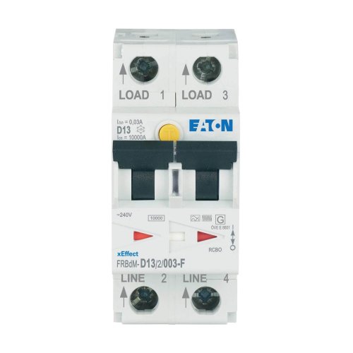 Eaton Dig. aardlekaut. (RCBO) FRBdM, 2P, 13A, D-kar., 30mA, 10kA, F-type - Eaton wa sg19821 c - 20068757
