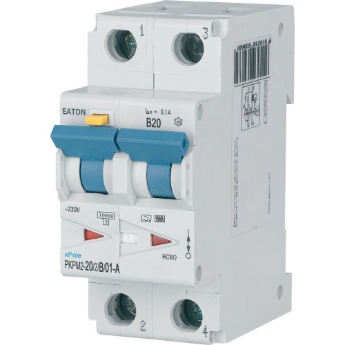 Eaton Aardlekautomaat (RCBO) PKPM2, 2P, 20A, B-kar, 100mA, Type A - Eaton wa sg20919 l - 20059351