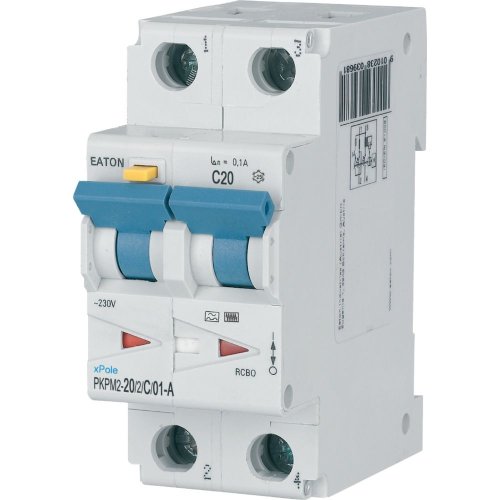 Eaton Aardlekautomaat (RCBO) PKPM2, 2P, 20A, C-kar, 100mA, Type A - Eaton wa sg22219 l - 20059355